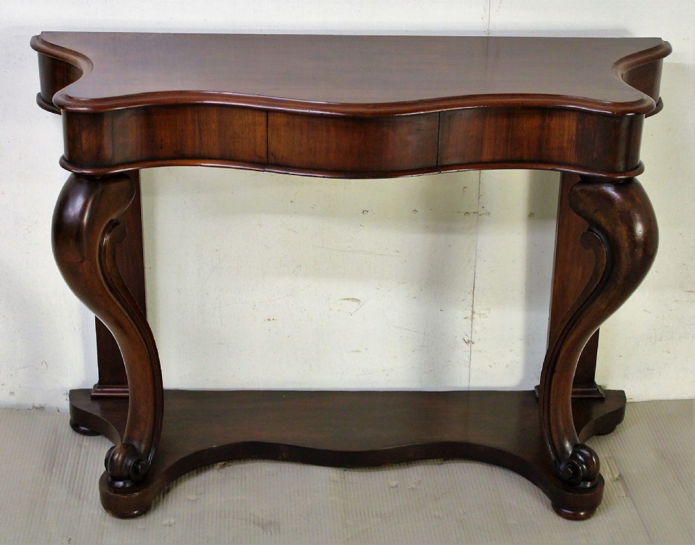 Victorian Mahogany Serpentine Fronted Console Table View II