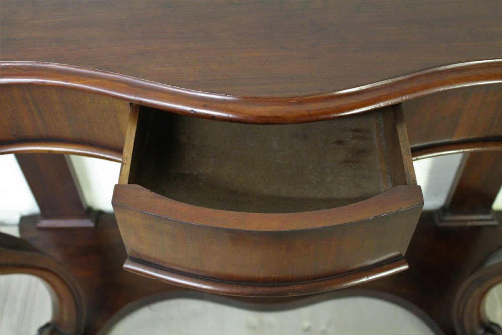 Victorian Mahogany Serpentine Fronted Console Table View III
