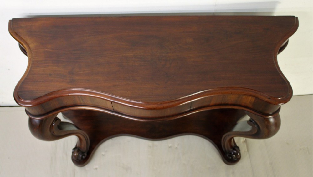 Victorian Mahogany Serpentine Fronted Console Table View IV