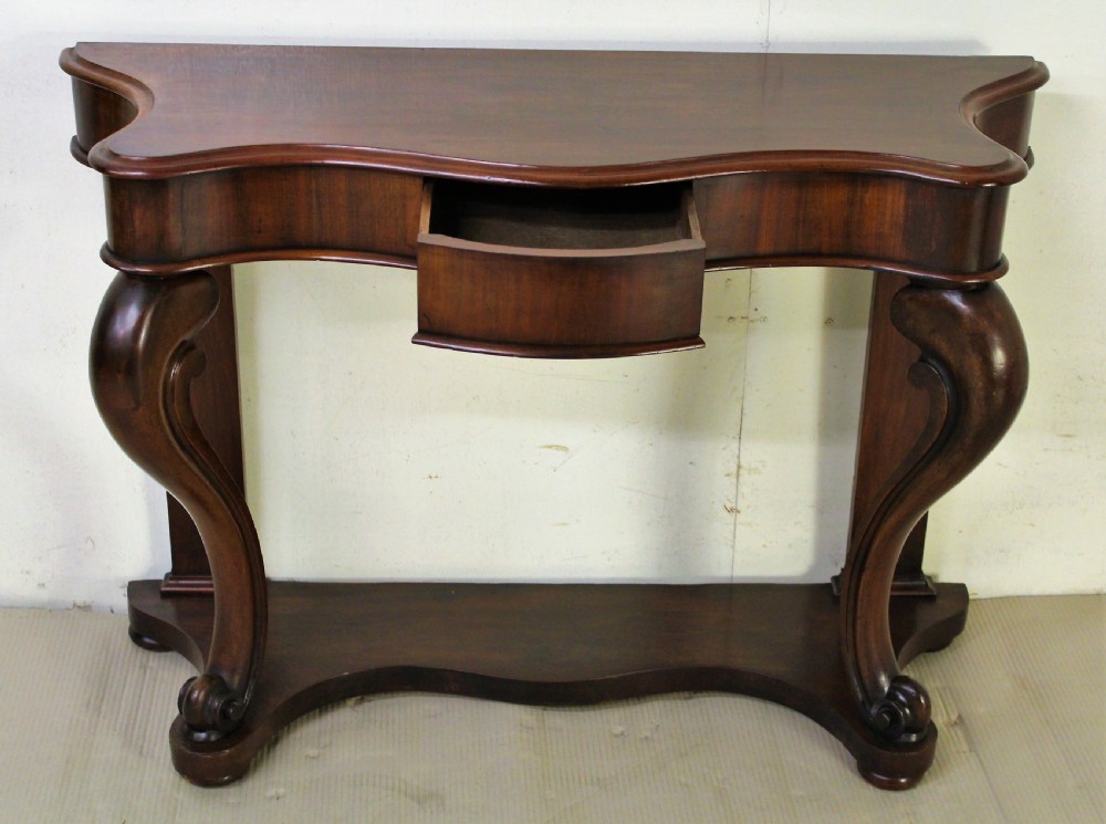 Victorian Mahogany Serpentine Fronted Console Table View VI