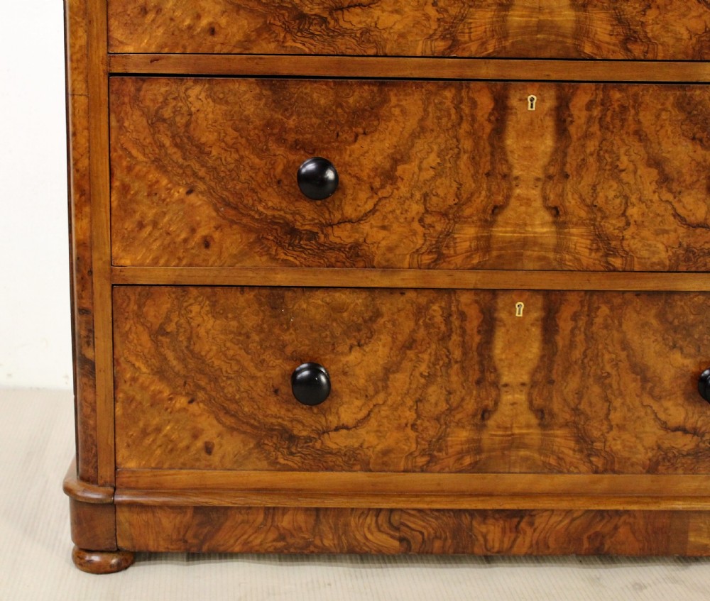 Victorian Burr Walnut Chest of Drawers View VIII