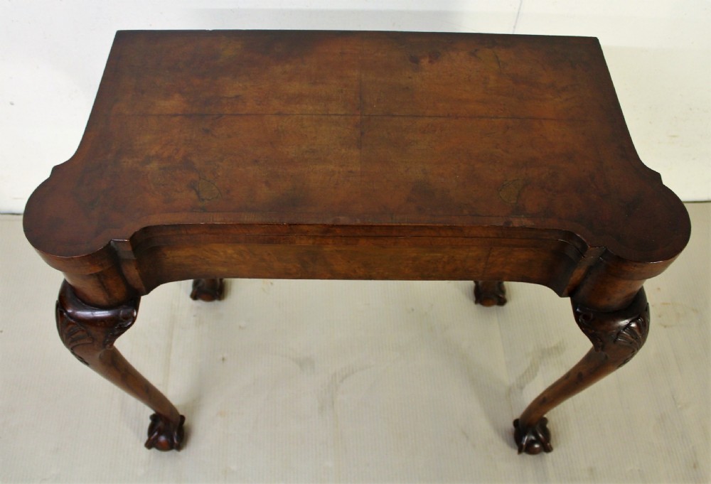 George I Design Burr Walnut Card Table View II