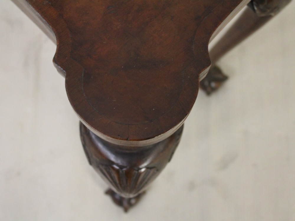 George I Design Burr Walnut Card Table View XI