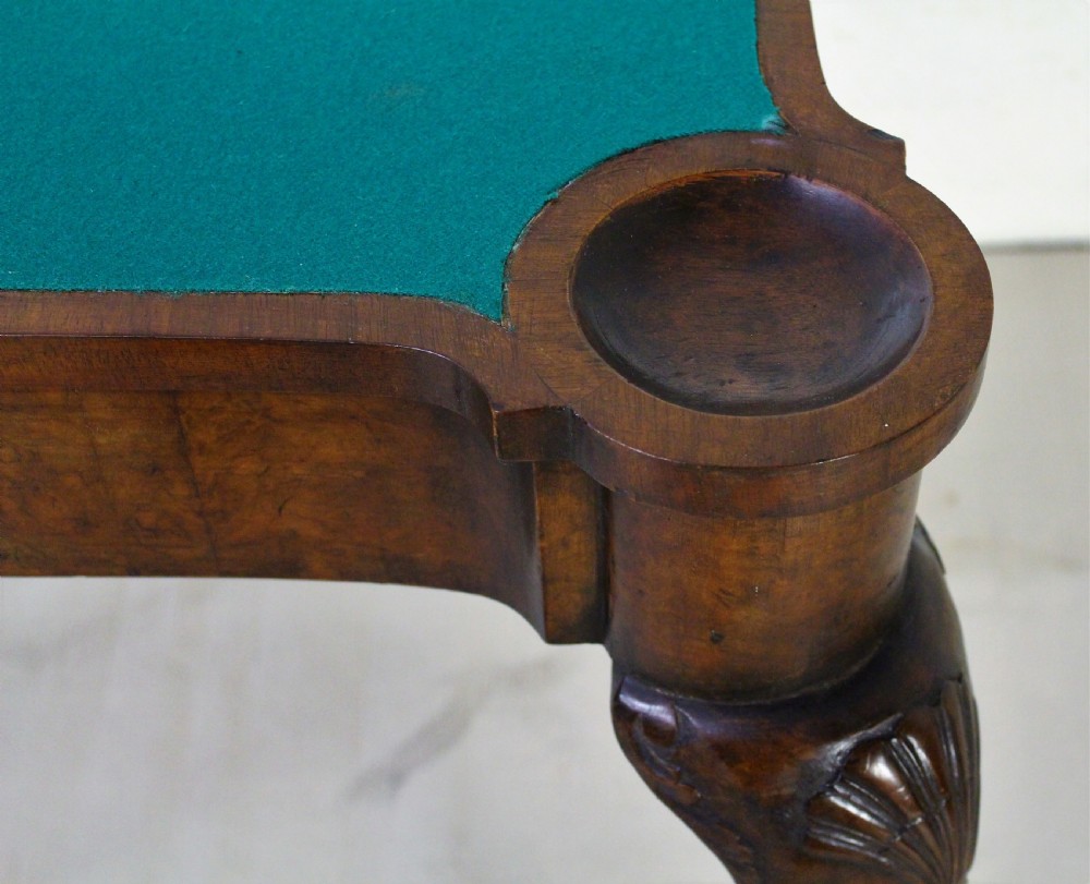 George I Design Burr Walnut Card Table View XIV