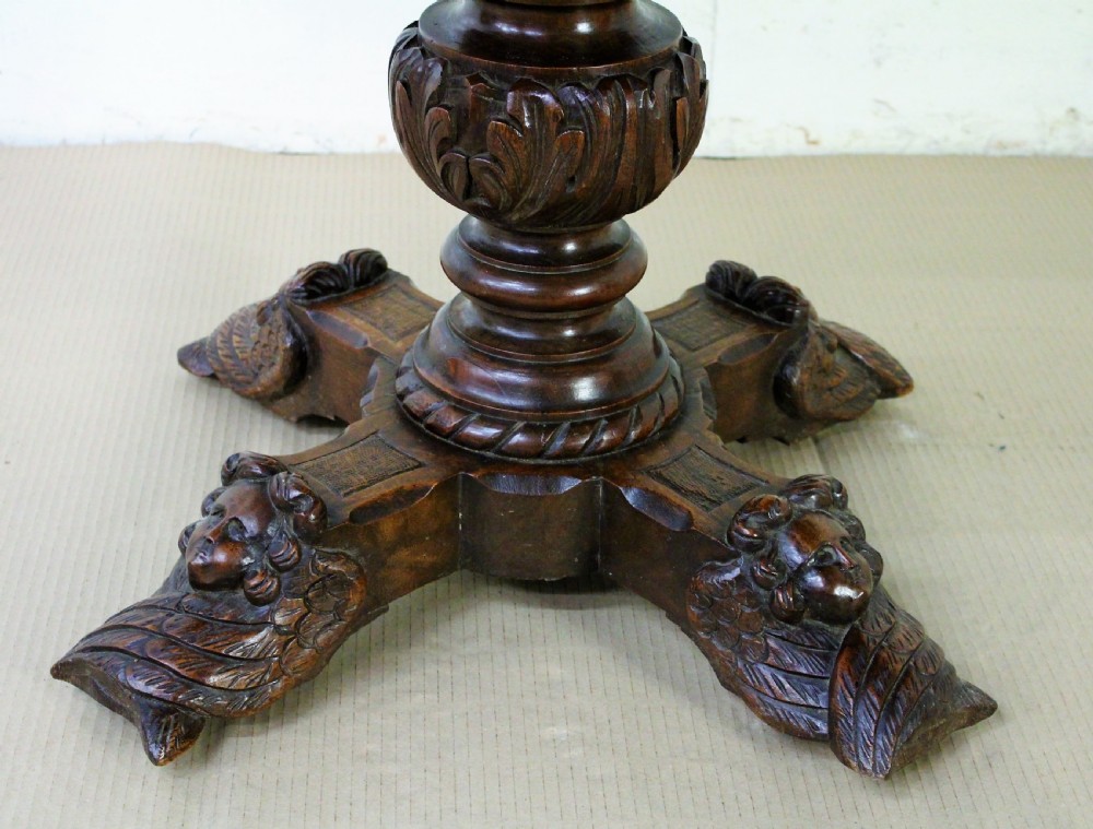 Victorian Octagonal Carved Oak Centre Table View II