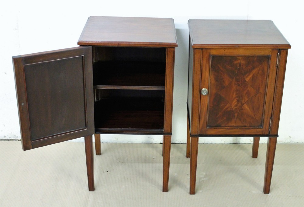 Pair of Edwardian Inlaid Mahogany Bedside Cupboards View IV