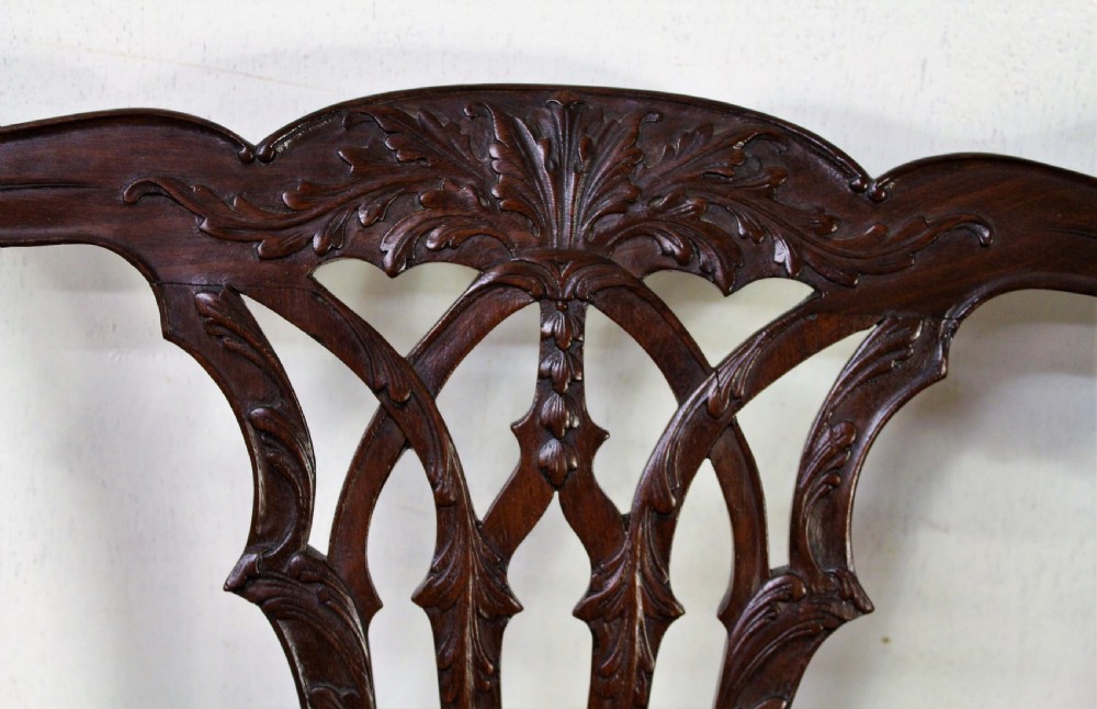 Chippendale Design Mahogany Settee Bench View III