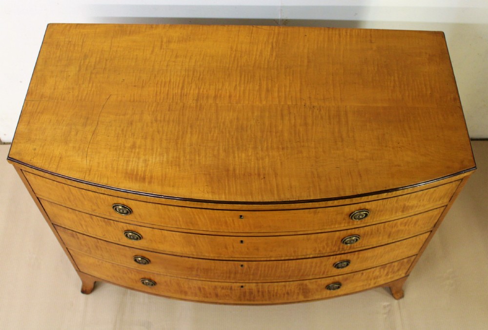 George III Satinwood Bow Fronted Chest Commode View II