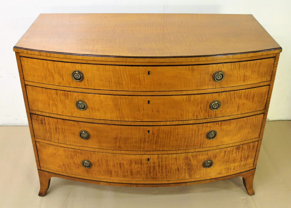 George III Satinwood Bow Fronted Chest Commode View VI