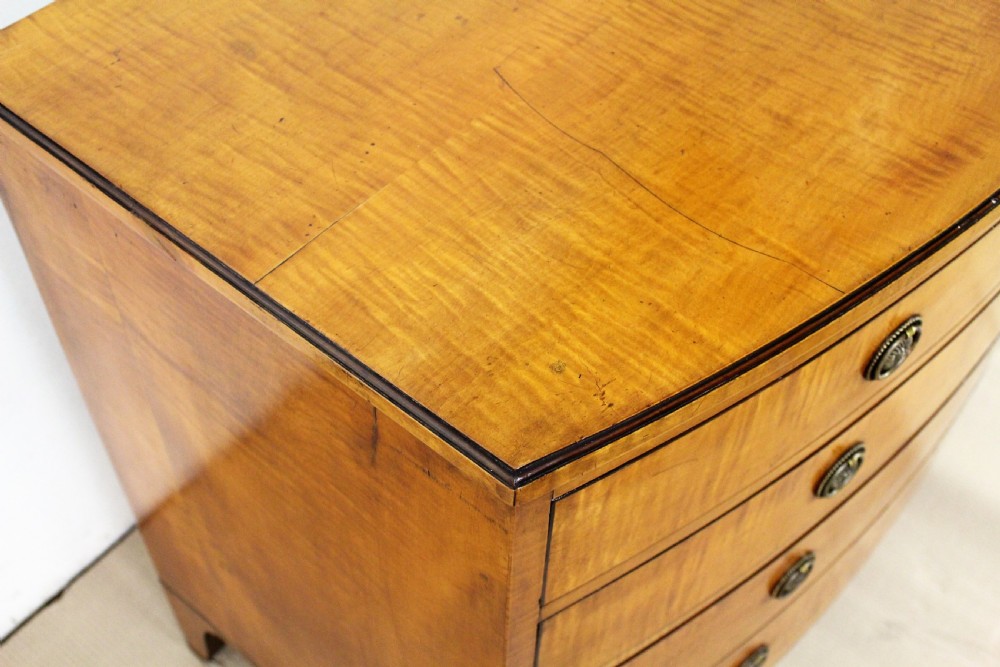 George III Satinwood Bow Fronted Chest Commode View XI