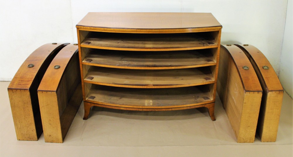 George III Satinwood Bow Fronted Chest Commode View XVII