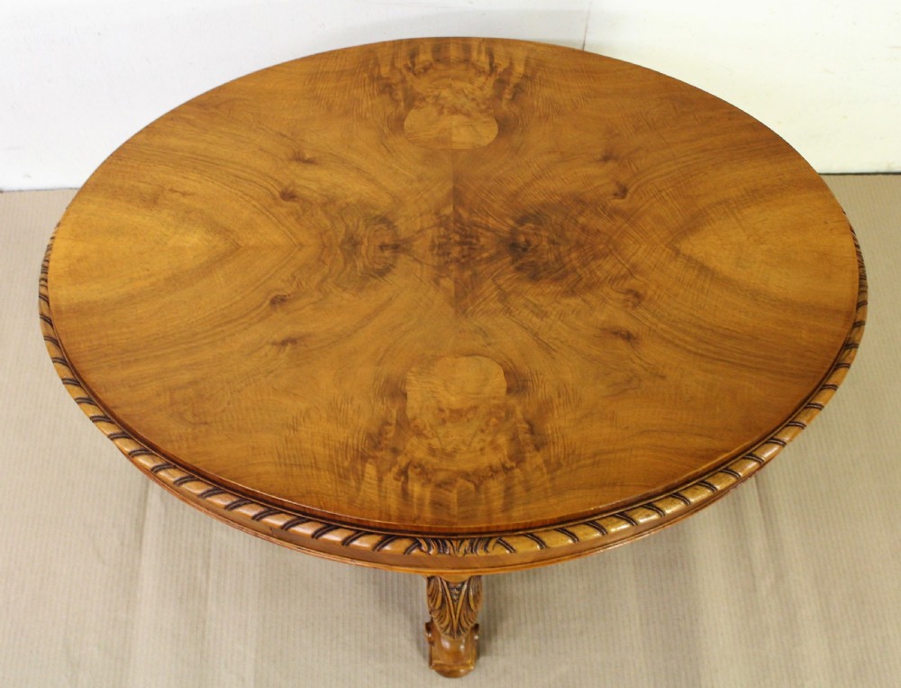 Oval Burr Walnut Coffee Table View II