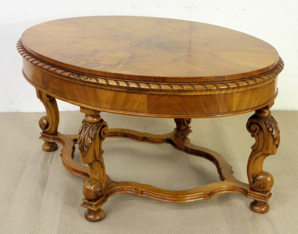 Oval Burr Walnut Coffee Table View III