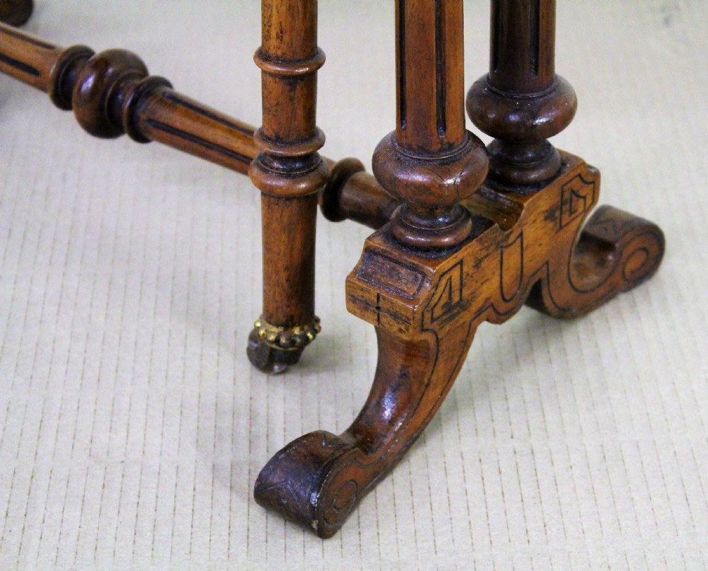 Victorian Inlaid Burr Walnut Baby Sutherland Table View VII