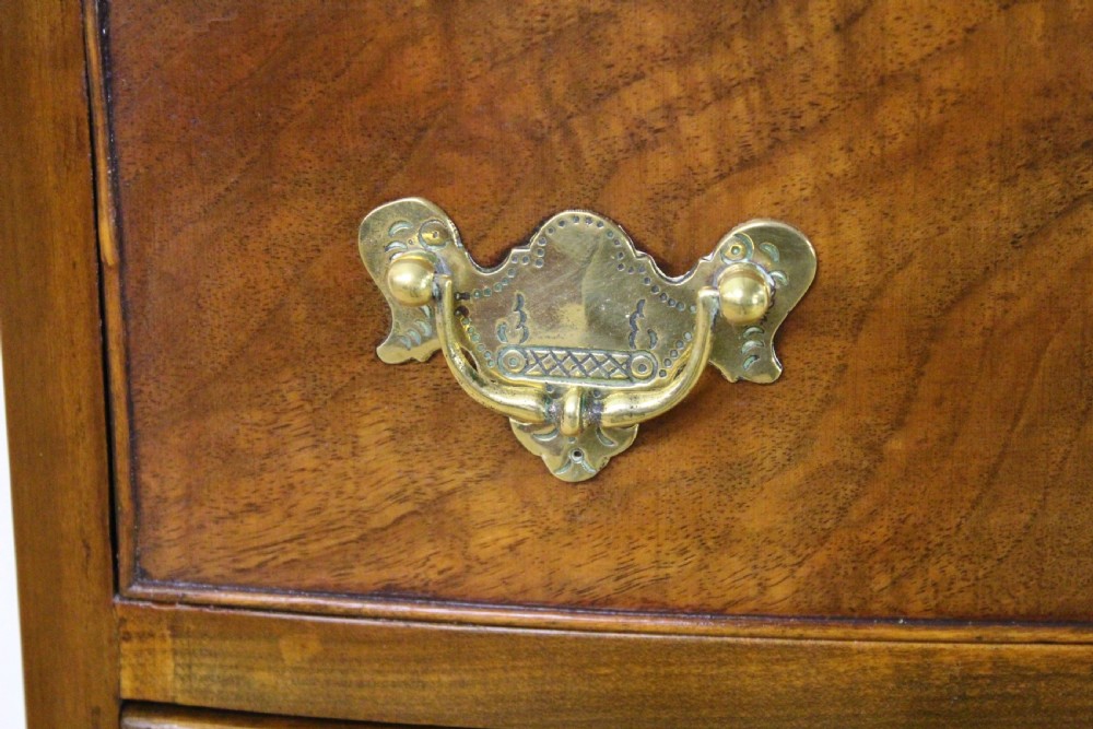 Tall Slender Bow Fronted Burr Walnut Chest of Drawers View X