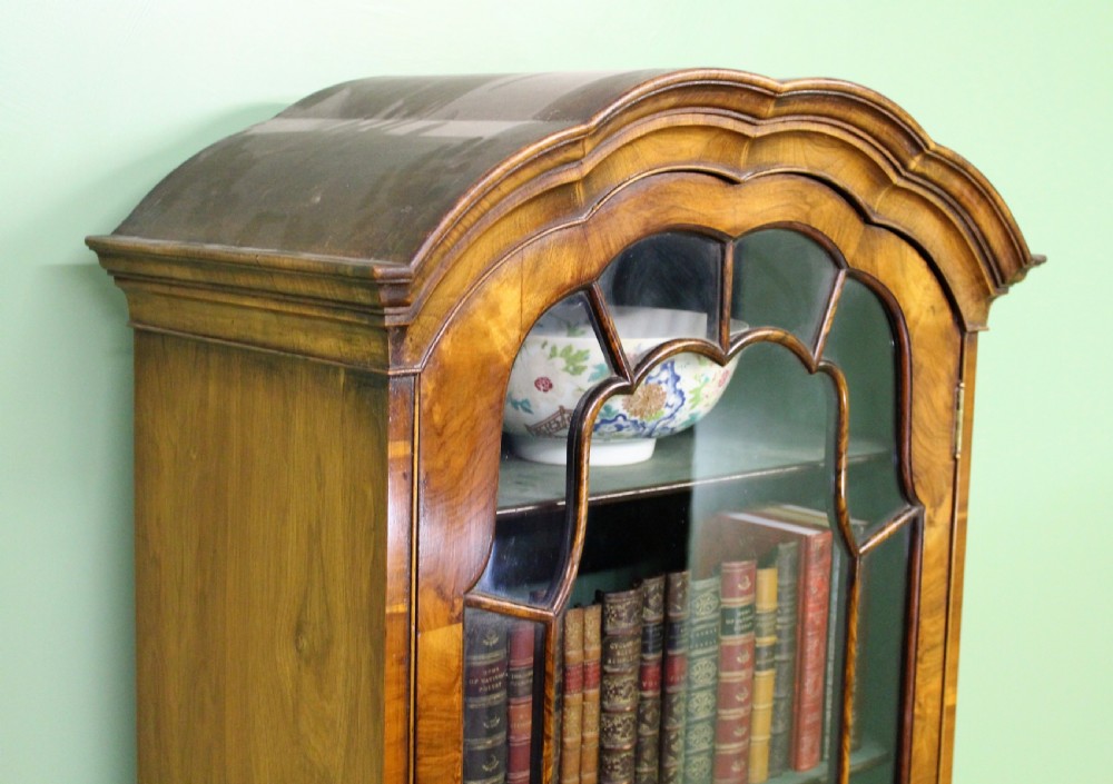 Domed Top Burr Walnut Bookcase View XIII