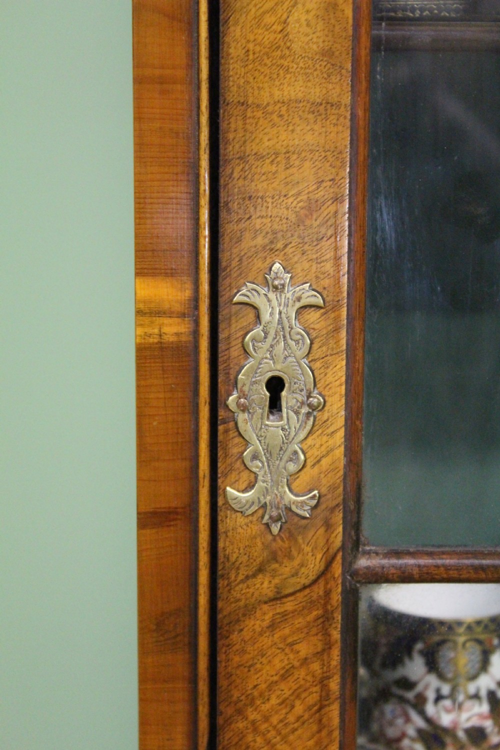 Domed Top Burr Walnut Bookcase View XVII