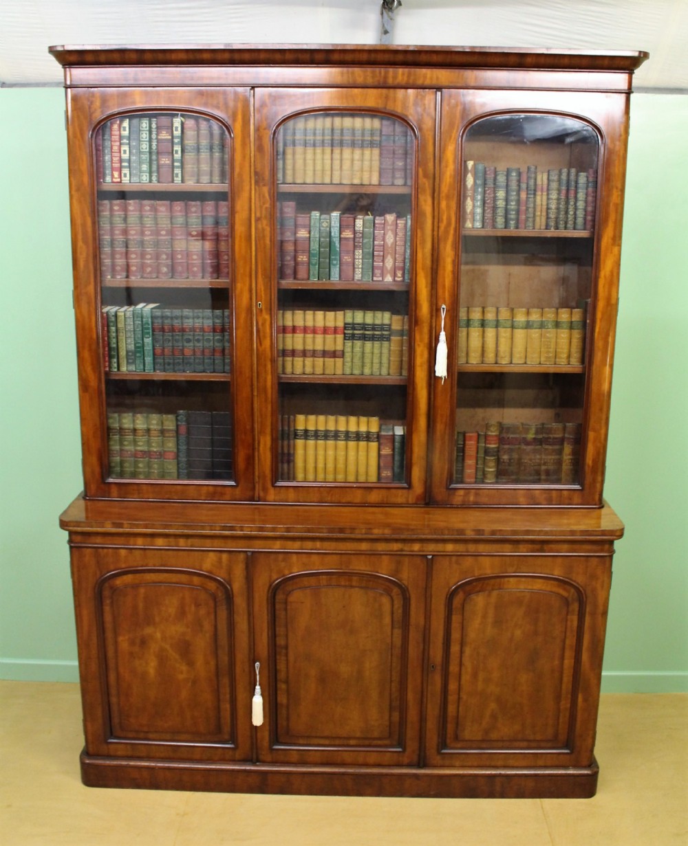 Victorian Figured Mahogany Library Bookcase
