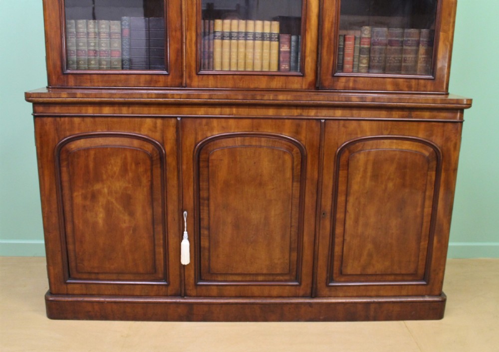 Victorian Figured Mahogany Library Bookcase View XI