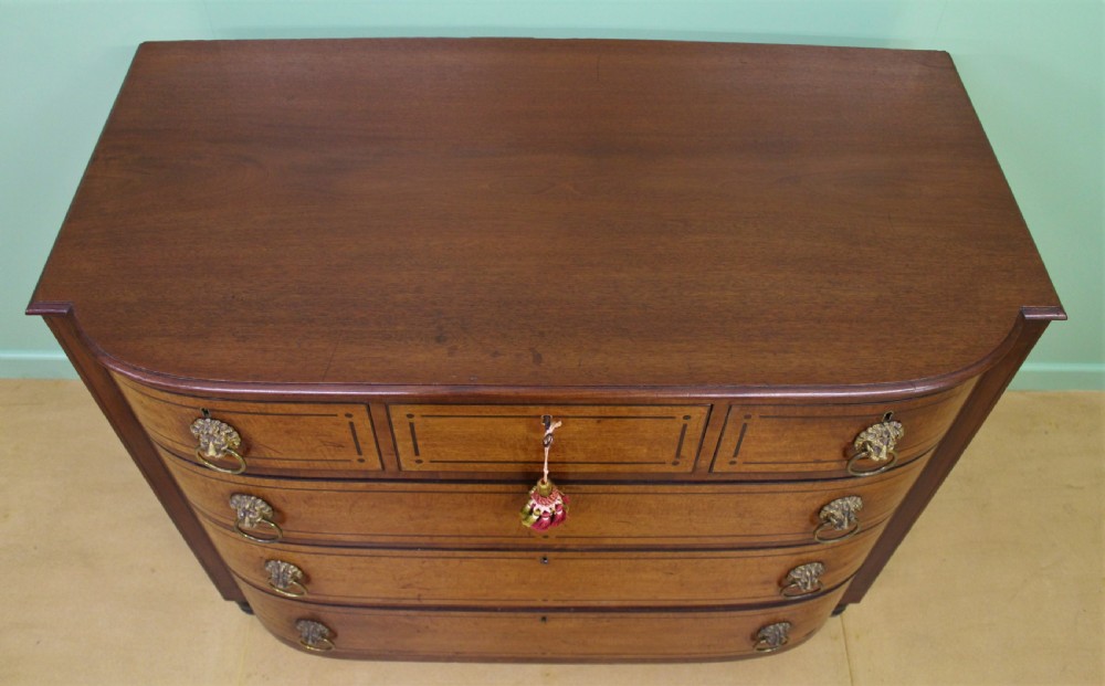 Ebony Inlaid Regency Mahogany Chest of Drawers View II