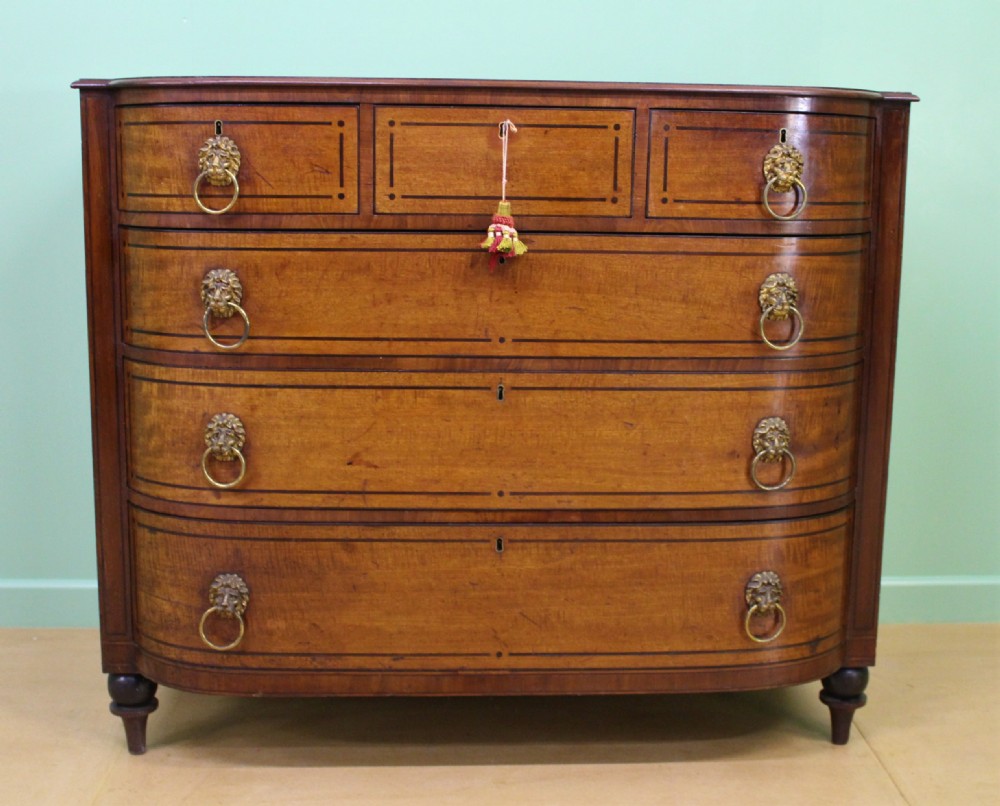 Ebony Inlaid Regency Mahogany Chest of Drawers View V
