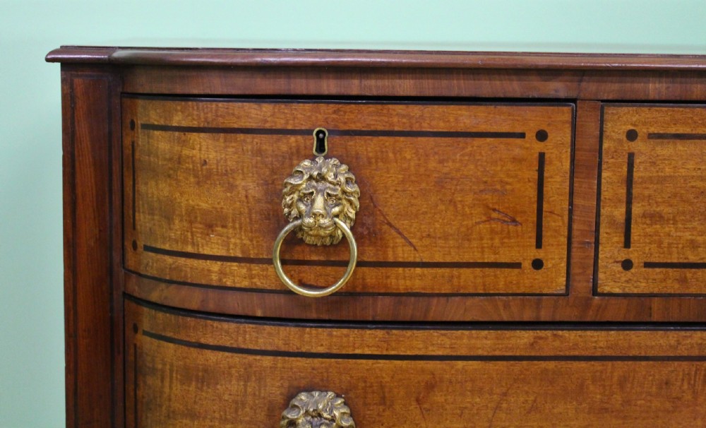 Ebony Inlaid Regency Mahogany Chest of Drawers View VII