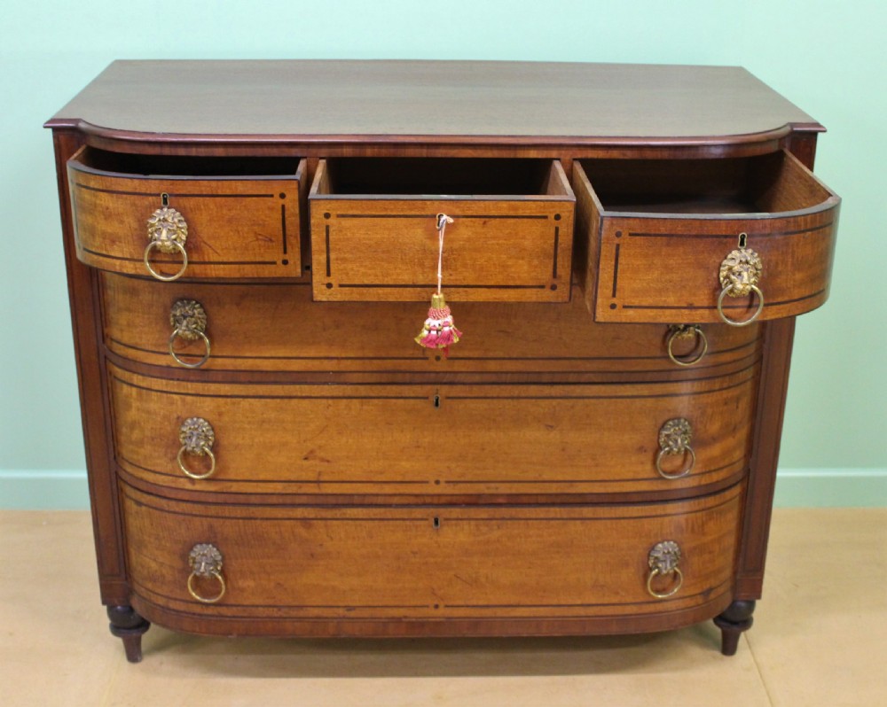Ebony Inlaid Regency Mahogany Chest of Drawers View XI