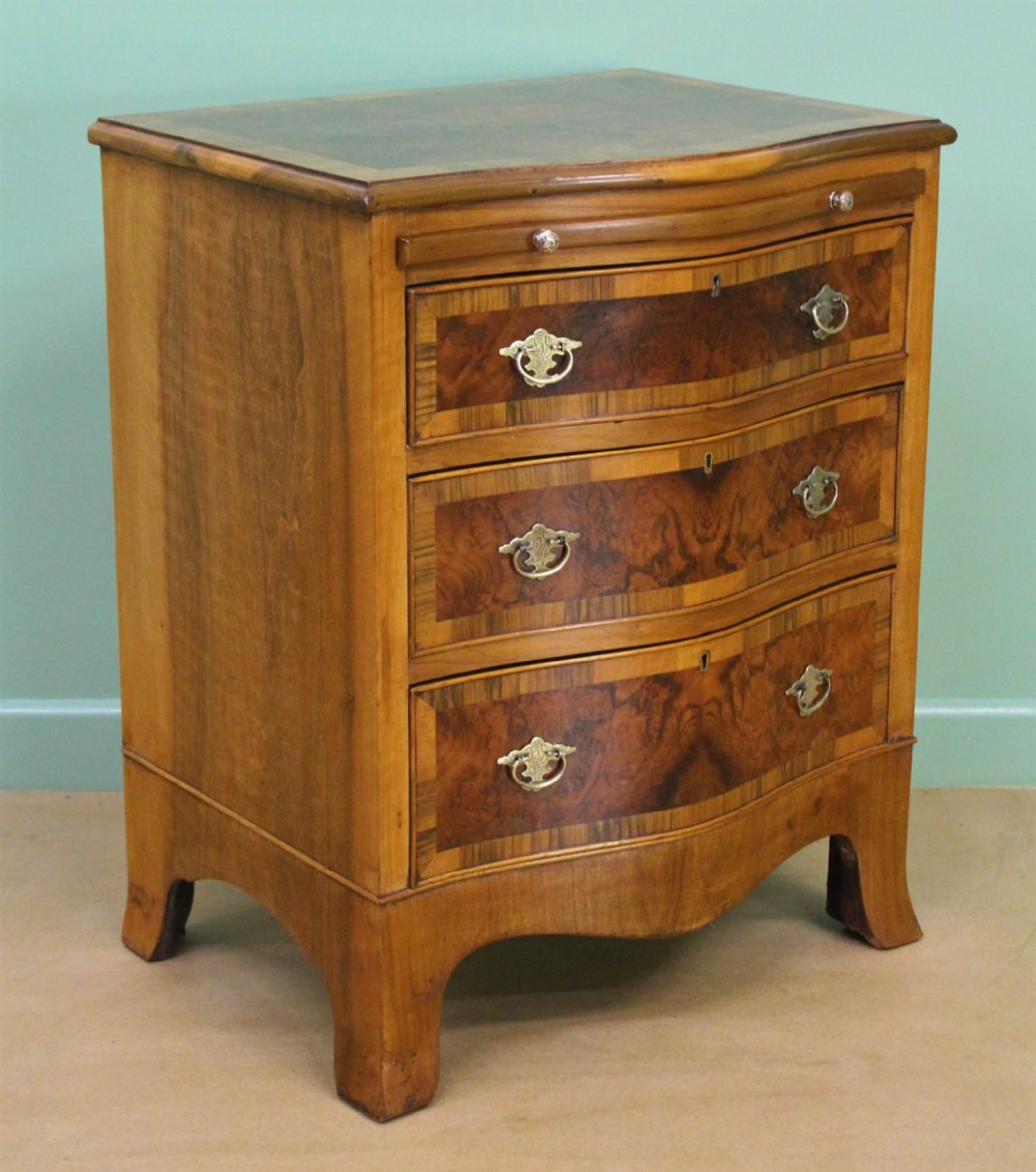 Burr Walnut Serpentine Fronted Chest of Drawers