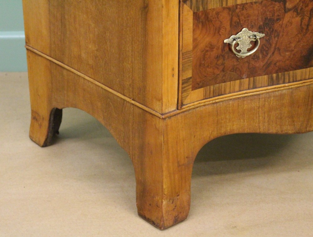 Burr Walnut Serpentine Fronted Chest of Drawers View XIII