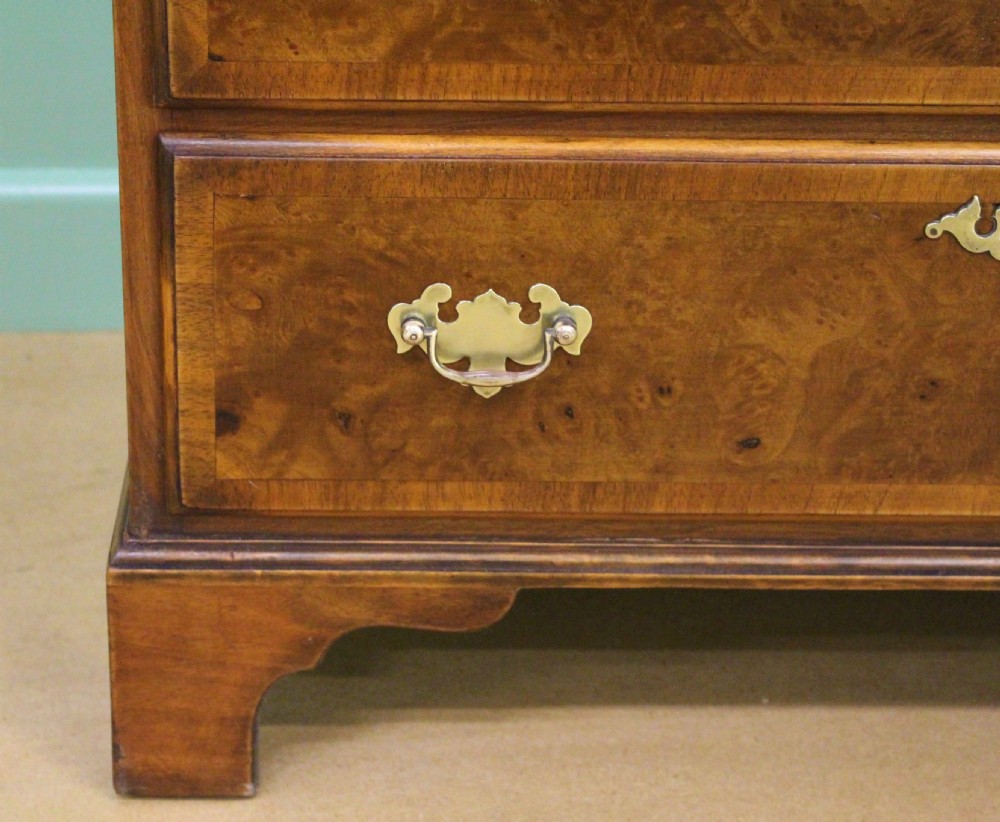 Burr Walnut George I Style Bachelors Chest of Drawers View X