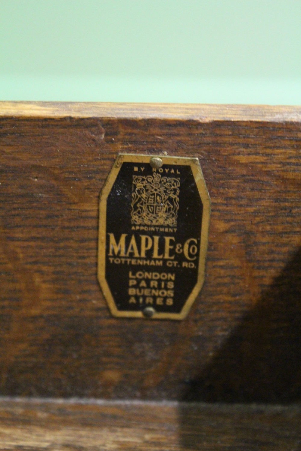 Burr Walnut Pedestal Desk by Maple and Co View III