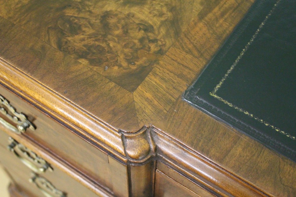 Burr Walnut Pedestal Desk by Maple and Co View XIV