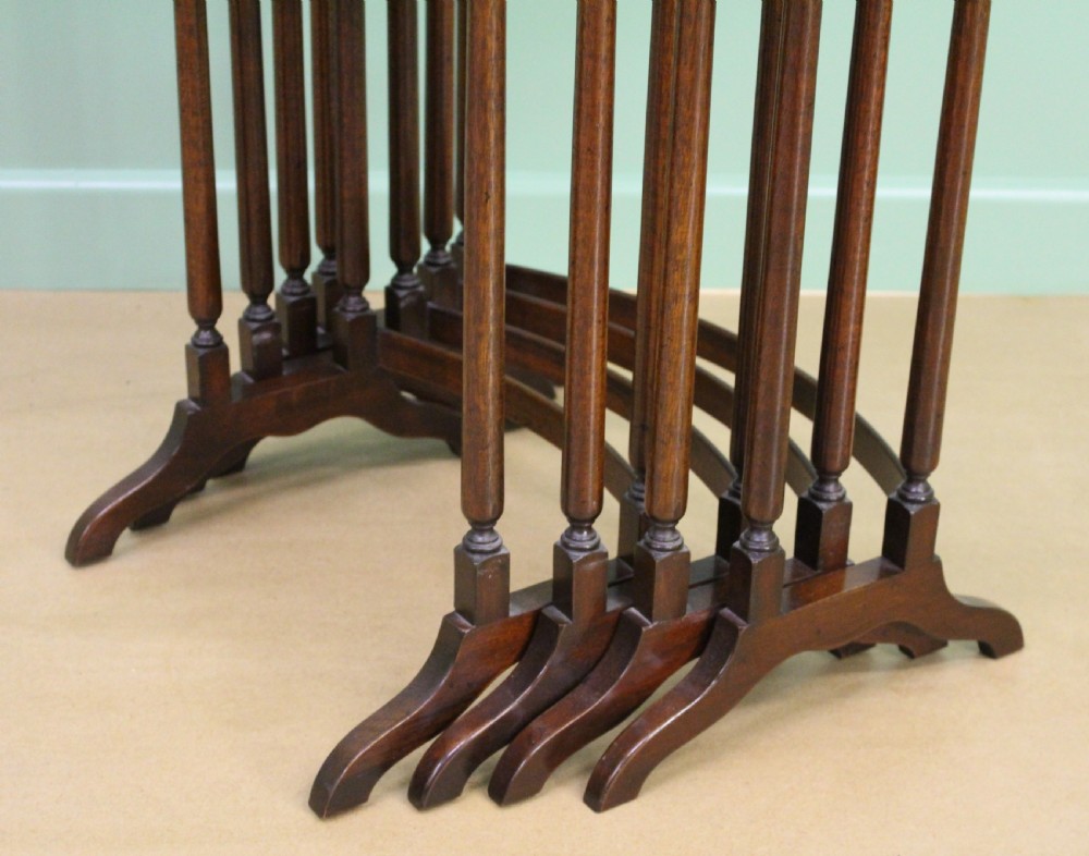 Edwardian Nest of 4 Satinwood Inlaid Mahogany Tables View VIII