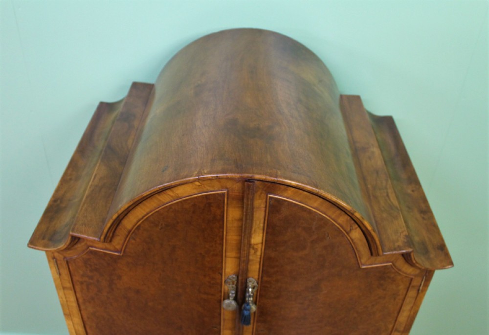 Burr Walnut Dome Topped Linen Press View IV