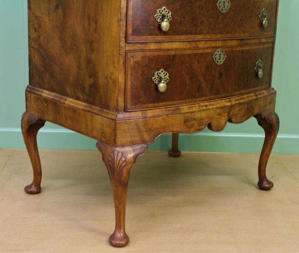 Burr Walnut Dome Topped Linen Press View XIII
