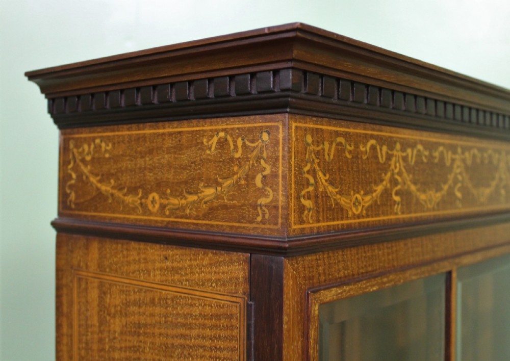 Inlaid Mahogany Bookcase Cabinet by Jas. Shoolbred View IX