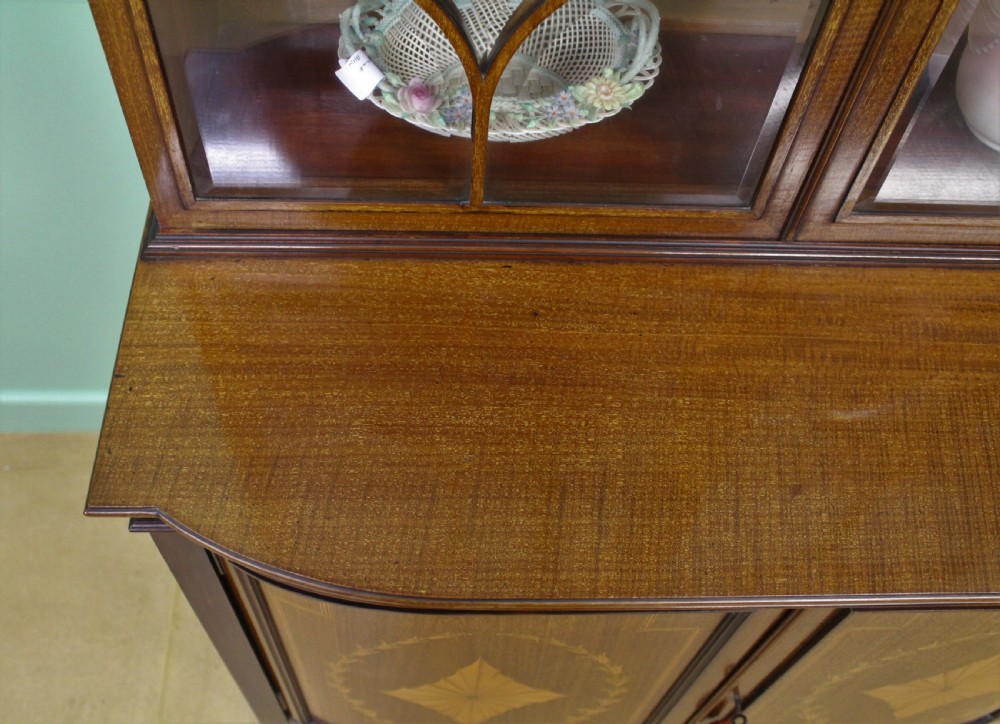 Inlaid Mahogany Bookcase Cabinet by Jas. Shoolbred View XIV