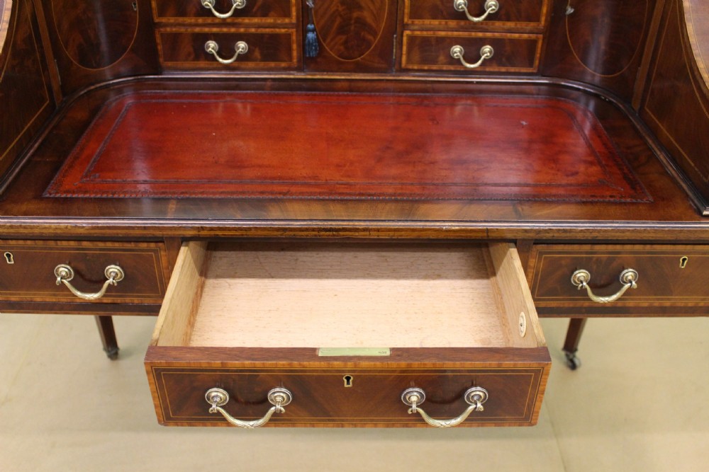 Large Inlaid Mahogany Carlton House Desk by Jas Shoolbred View XX