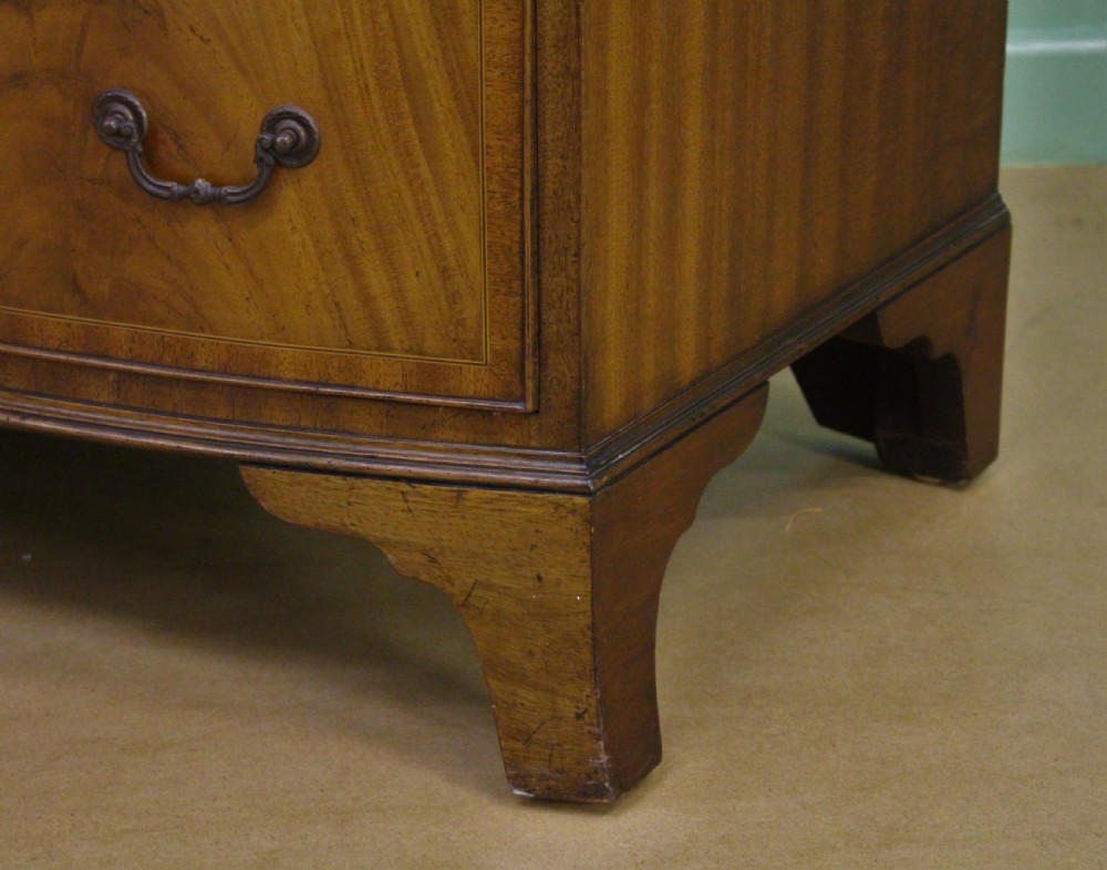 Waring and Gillow Inlaid Mahogany Bow Fronted Chest of Drawers View XI