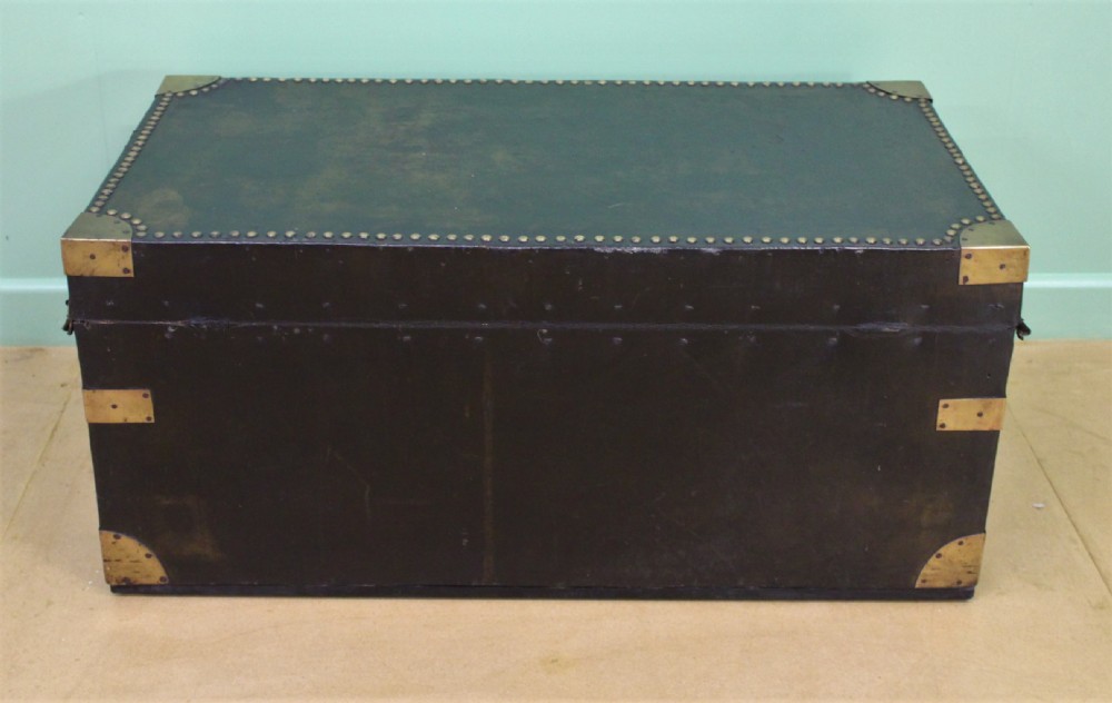 Large 19th Century Brass Bound Leather Trunk View IX