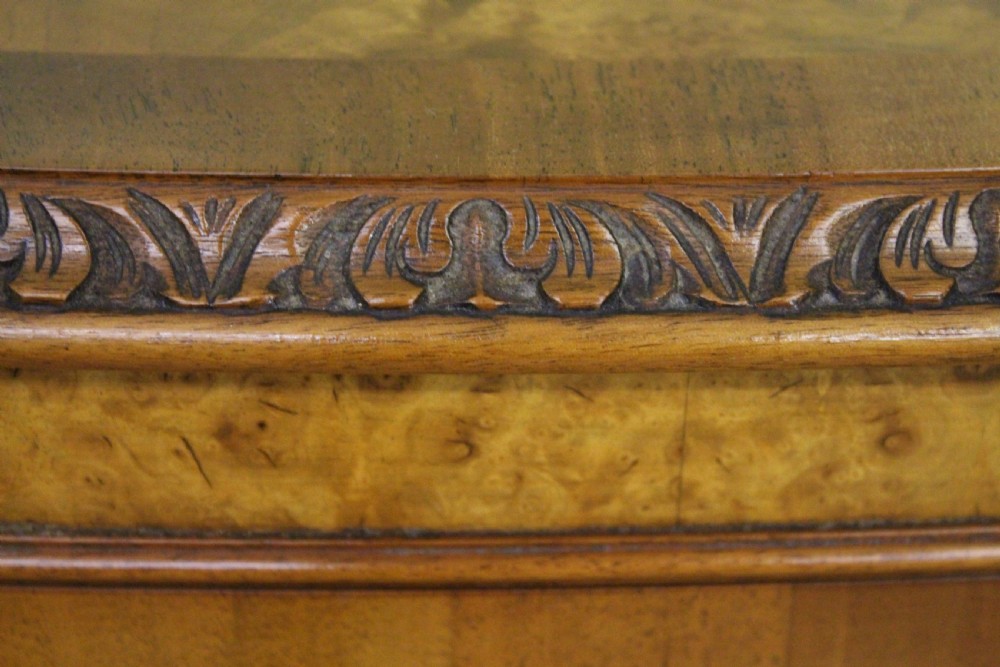 Waring and Gillow Demi Lune Burr Walnut Commode View IX