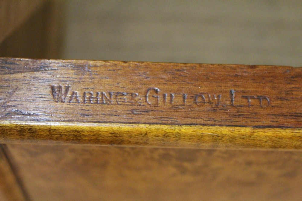 Burr Walnut Linen Press by Waring and Gillow View III