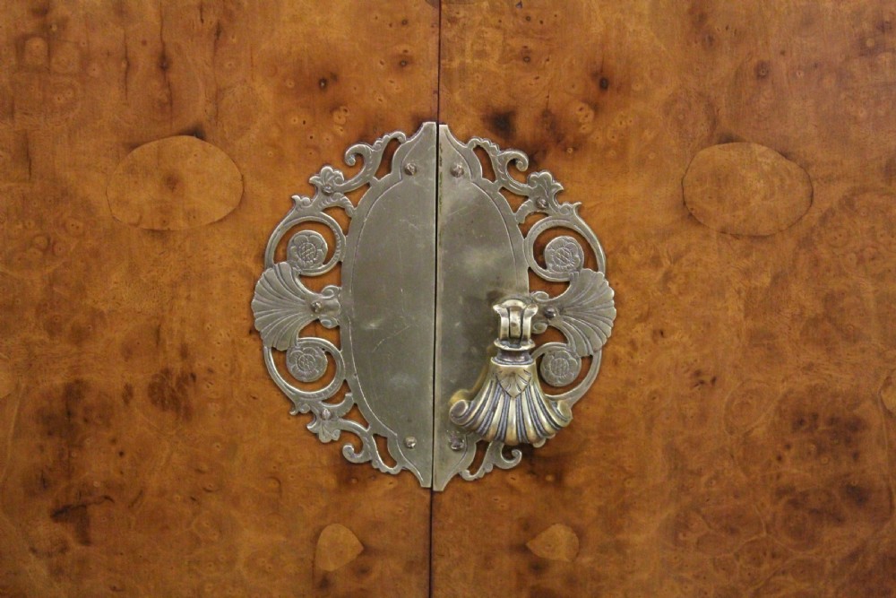 Burr Walnut Linen Press by Waring and Gillow View VIII