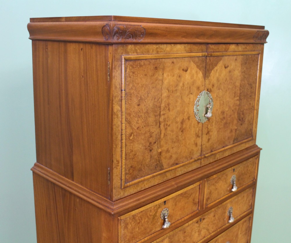 Burr Walnut Linen Press by Waring and Gillow View XIV