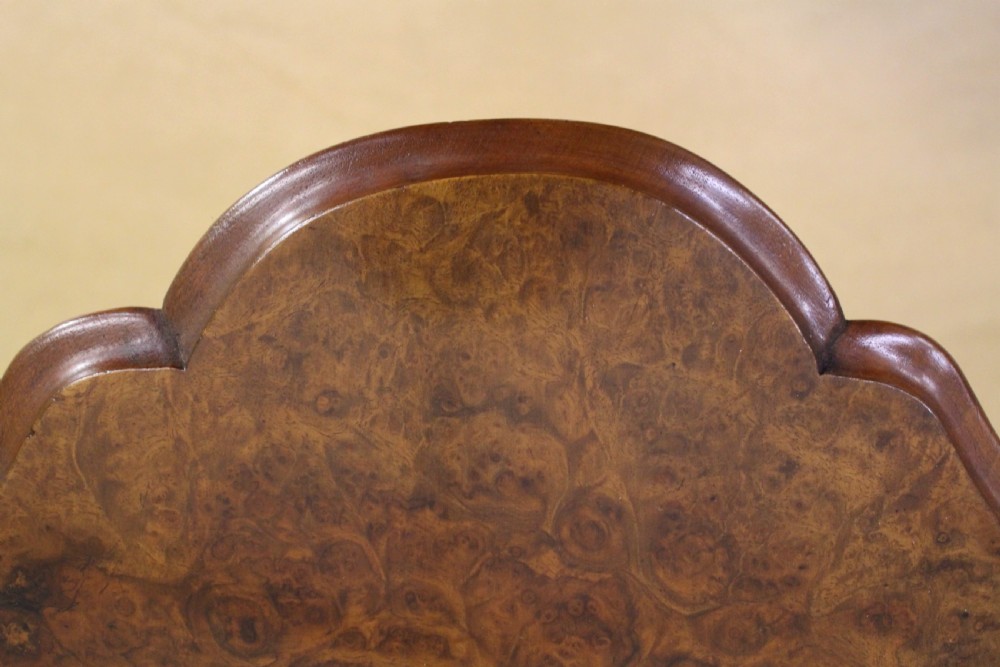 Victorian Burr Walnut Tripod Table View V