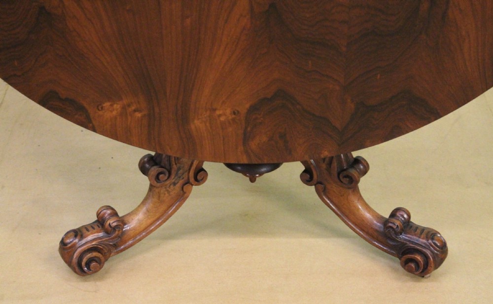 Victorian Rosewood Circular Centre Dining Table View XI