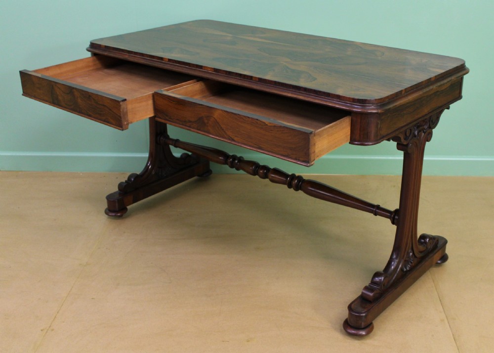 William IV Rosewood Library Stretcher Table View III