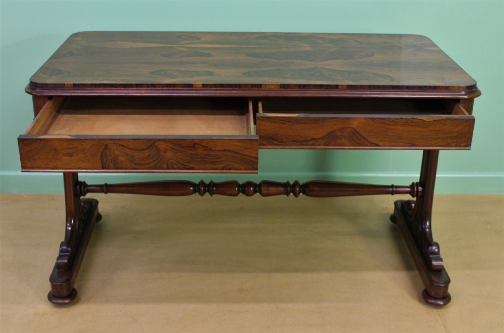 William IV Rosewood Library Stretcher Table View VIII