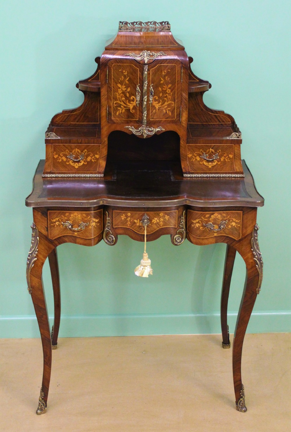Late 19th Century Inlaid Kingwood Bonheur Du Jour