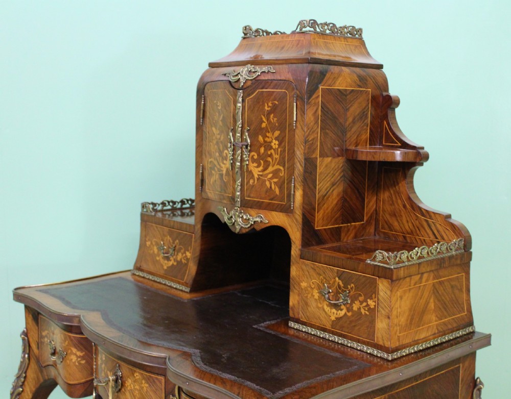 Late 19th Century Inlaid Kingwood Bonheur Du Jour View XVII